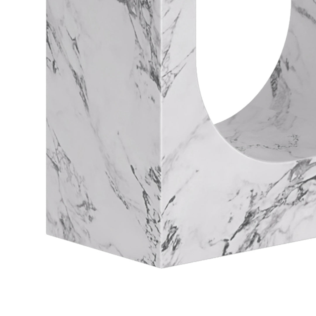 Meridale Contemporary Arch Dining Table – ECC Concrete Table with Matte Bulgari Marble Finish, Heat & Scratch Resistant Surface and Modern Sculptural Design Dining Table