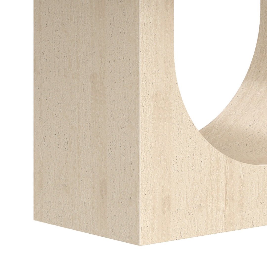 Meridal Contemporary Arch Dining Table – ECC Fibre-Reinforced Concrete Table with Matte Travertine Finish, Heat & Scratch Resistant Seamless Coating and Modern Sculptural Design Dining Table