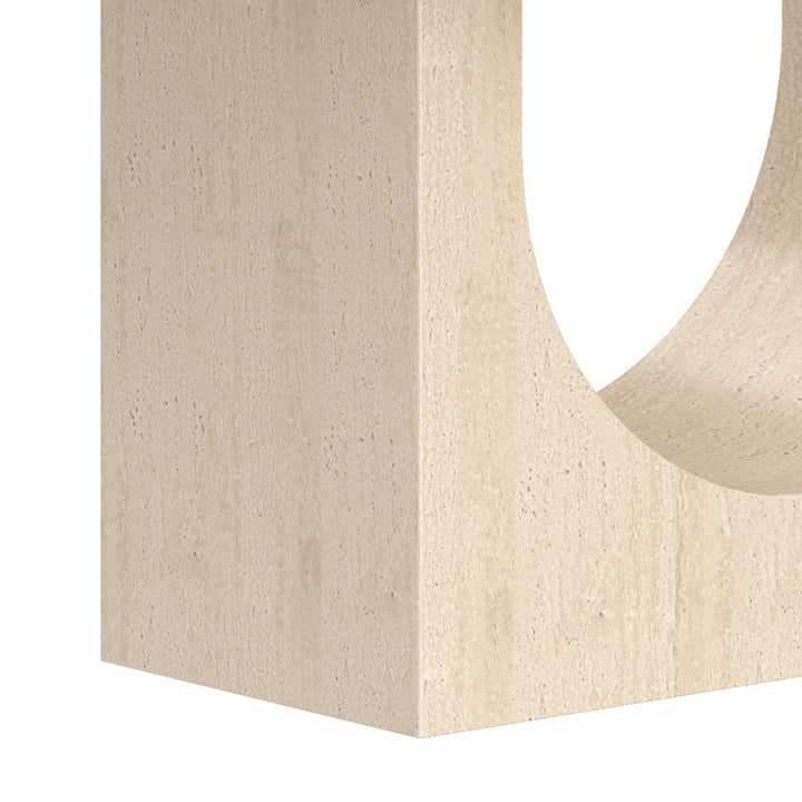 Meridal Contemporary Arch Dining Table – ECC Fibre-Reinforced Concrete Table with Matte Travertine Finish, Heat & Scratch Resistant Seamless Coating and Modern Sculptural Design Dining Table
