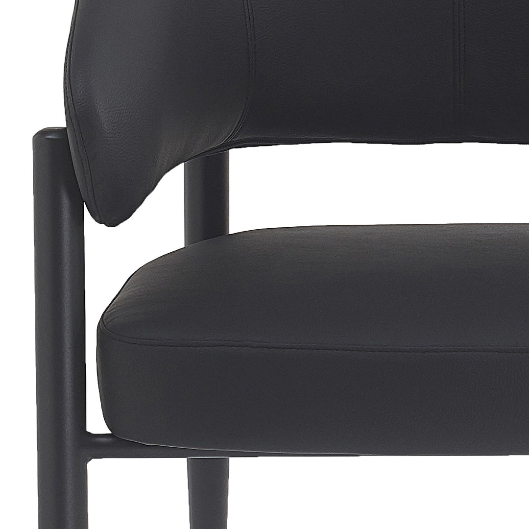 Zenora Upholstered Dining Chairs (Set of 2) – Modern Faux Leather Dining And Lounge Chairs with Matte Black Metal Legs