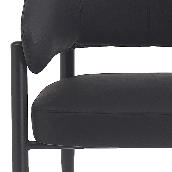 Zenora Upholstered Dining Chairs (Set of 2) – Modern Faux Leather Dining And Lounge Chairs with Matte Black Metal Legs