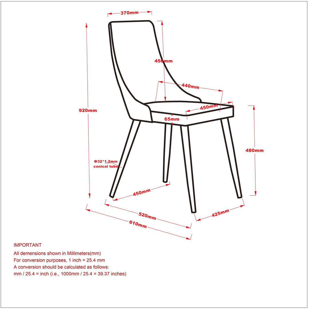 Delvaro Mid-Century Modern Chair – Set of 2 Curved Wood Frame Fabric Upholstered Chairs with Walnut Finish Metal Legs