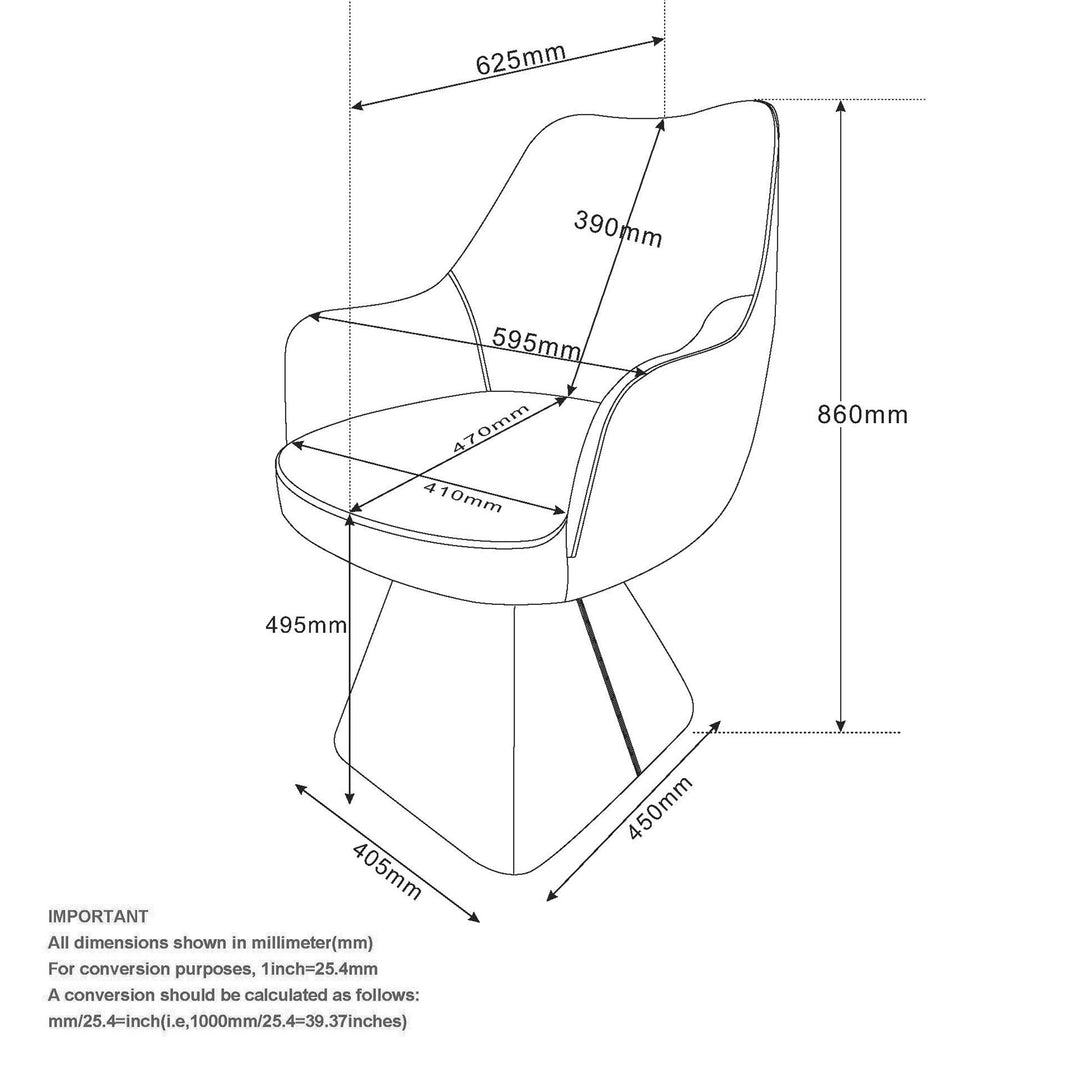 Brinova Contemporary Dining Side Chair – Swivel Faux Leather Upholstered Chair with Automatic Return Seat