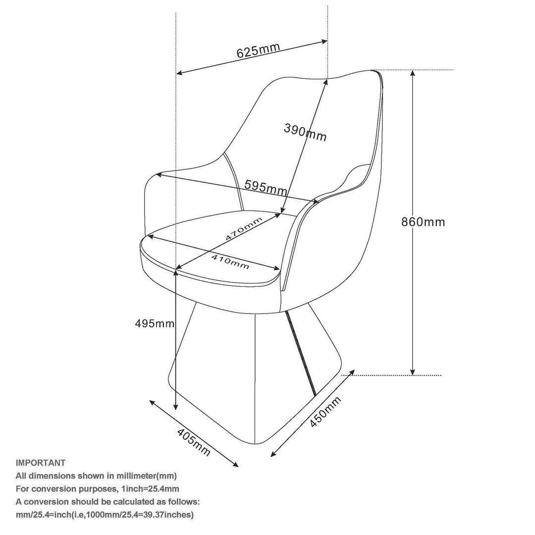 Brinova Contemporary Dining Side Chair – Swivel Faux Leather Upholstered Chair with Automatic Return Seat