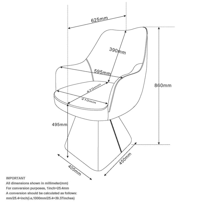 Brinova Contemporary Dining Side Chair – Swivel Faux Leather Upholstered Chair with Automatic Return Seat