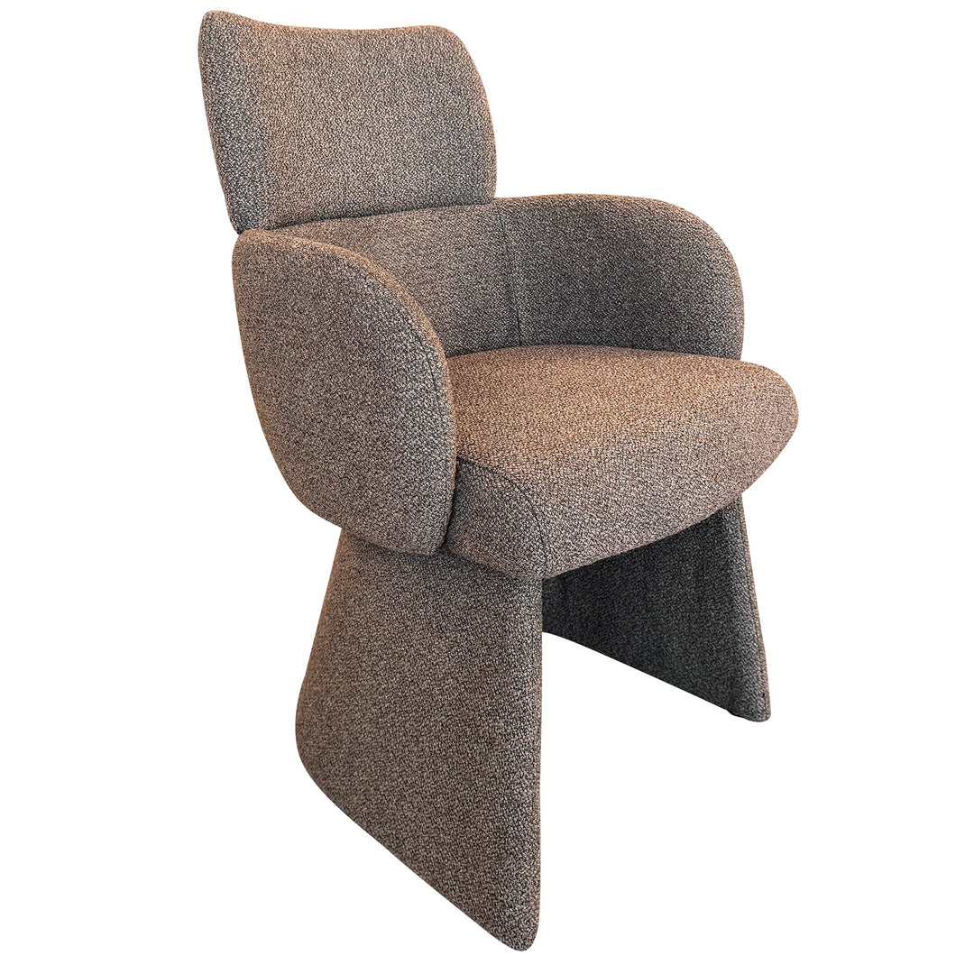 Ostervik Mid-Century Modern Round Dining Table Set with Boucle Upholstered Chairs