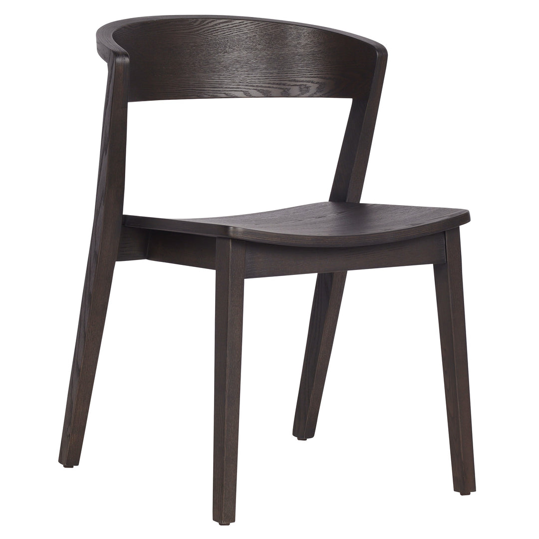 Iversona 7-Piece Mid-Century Modern Mocha Dining Set with Walnut Solid Wood Chairs