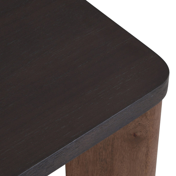 Parklore Mid-Century Modern 2-Tone Coffee Table with Solid Mango Wood Cross Base And Mocha Finish