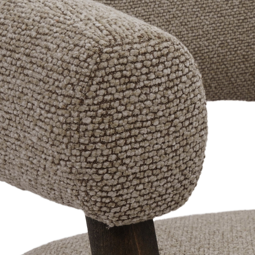 Umberridge Mid-Century Modern Accent Chair with Textured Two-Tone Upholstery And Walnut Finish Wood Frame