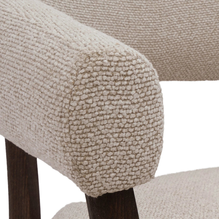 Umberridge Mid-Century Modern Accent Chair with Textured Two-Tone Upholstery And Walnut Finish Wood Frame