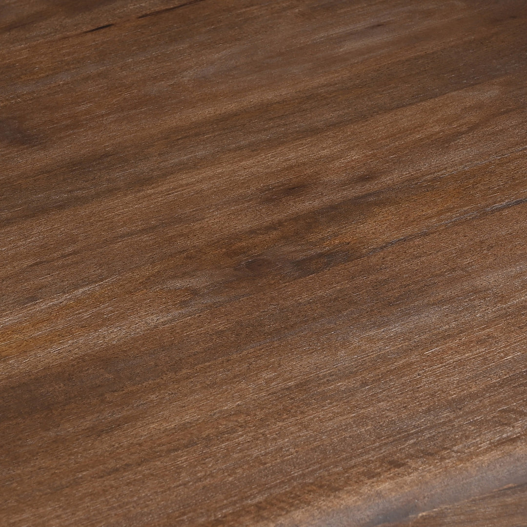 Carvello Freeform Solid Mango Wood Accent Table with Dark Walnut Finish