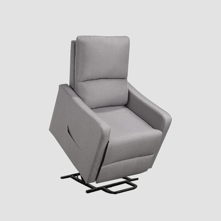 RevoRest Recliner Lift Chair | Light Grey Fabric Power Recliner with Side Pouch