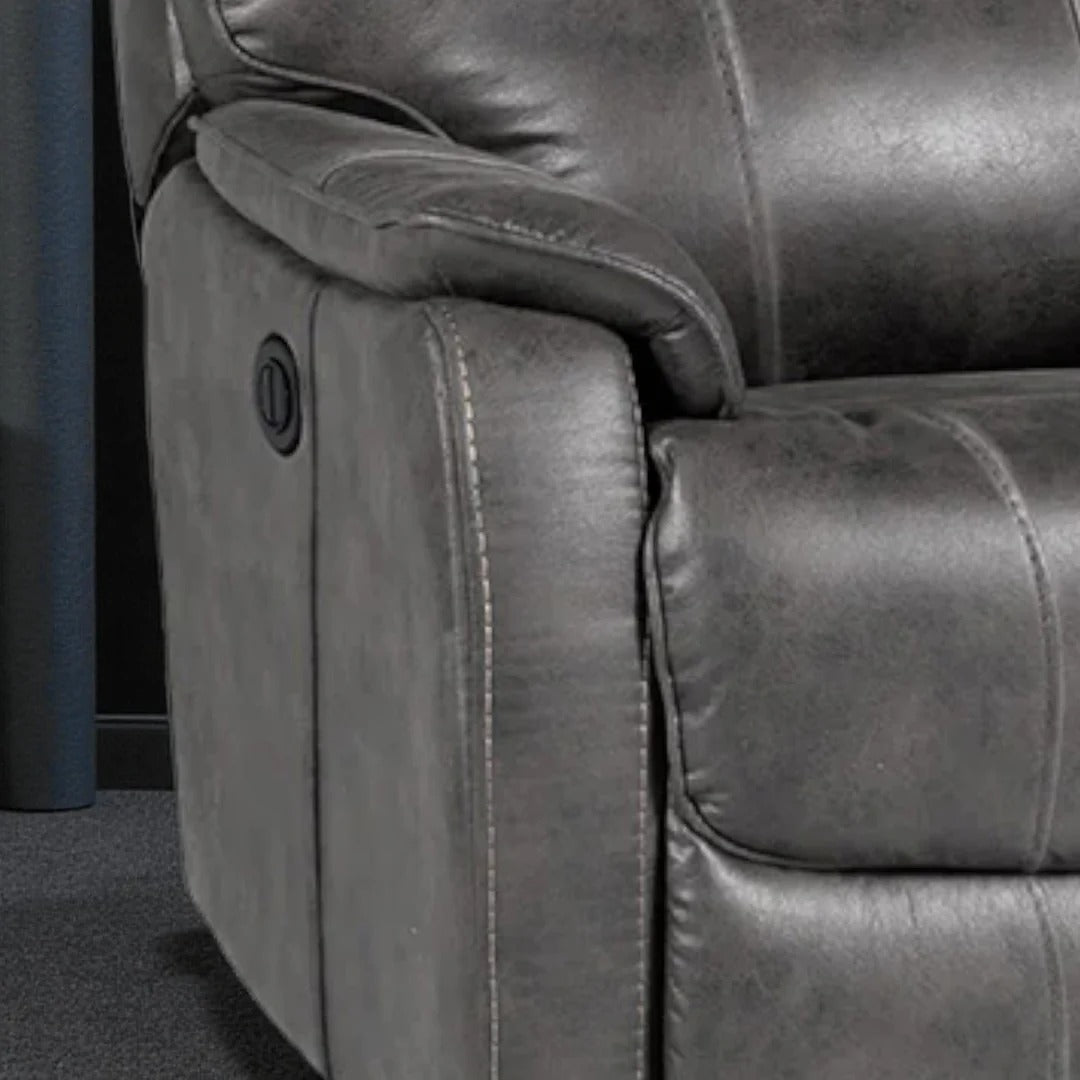 Gavriel Recliner Chair | Granite (Grey) Power Reclining Leathaire Chair