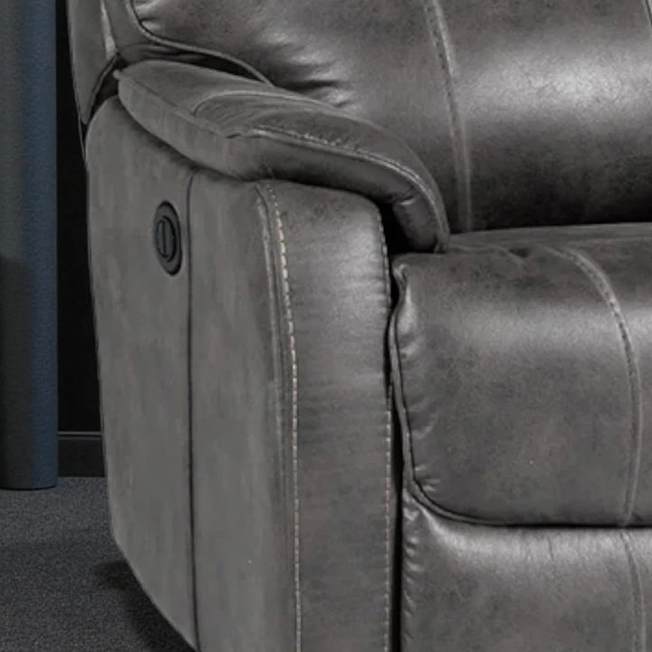 Gavriel Recliner Chair | Granite (Grey) Power Reclining Leathaire Chair