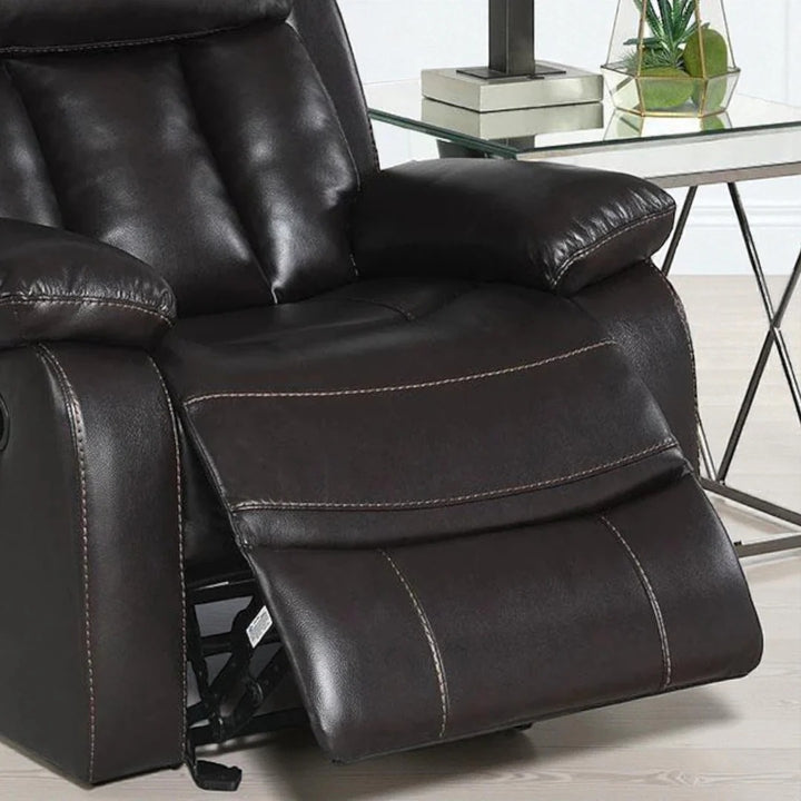 Seatify Recliner Chair with Manual Recline & Glider | Dark Brown Leathaire Recliner