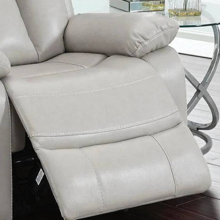 Stravelo Recliner Chair with Manual Recline & Glider | Beige Leathaire Recliner