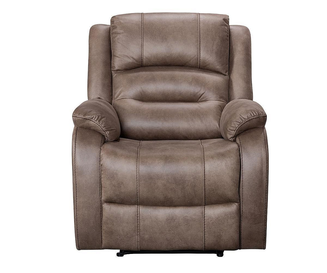 Plushy Recliner Chair – Calvano | Caramel Brown Palomino Fabric, Manual Recline & Glider