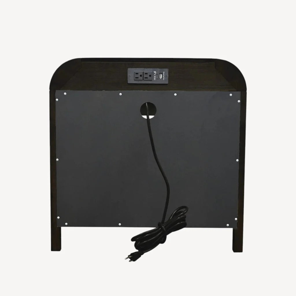 Monarch 1-Drawer Accent Table – Wood Finish with Charging Station