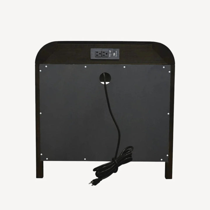 Monarch 1-Drawer Accent Table – Wood Finish with Charging Station