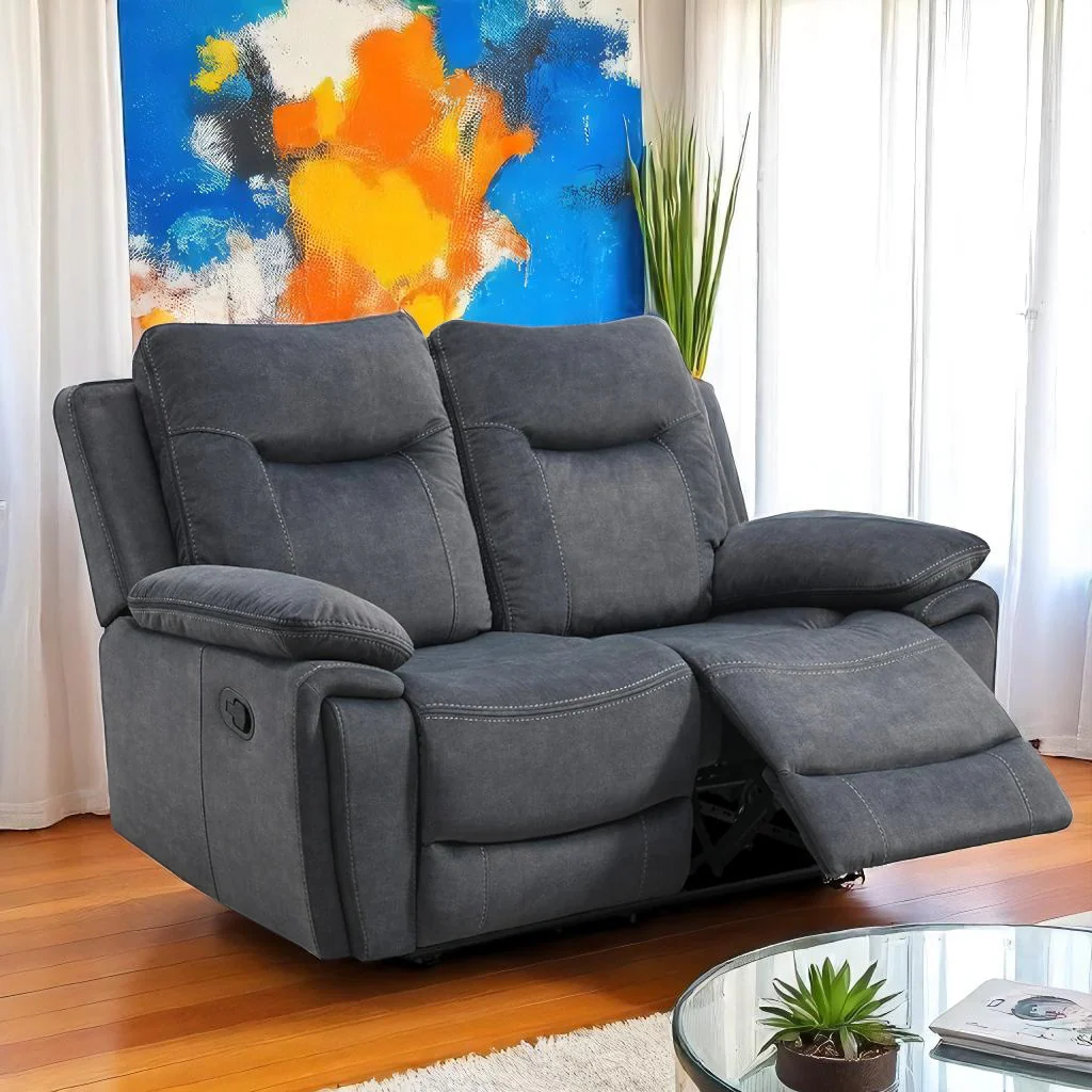 Bravio Grey Recliner Set | Manual Reclining Chair, Loveseat & Sofa