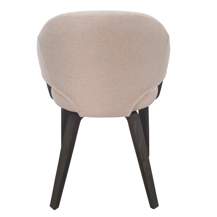 Hartello 7-Piece Mid-Century Modern Mocha Dining Set with Toffee Performance Fabric Chairs