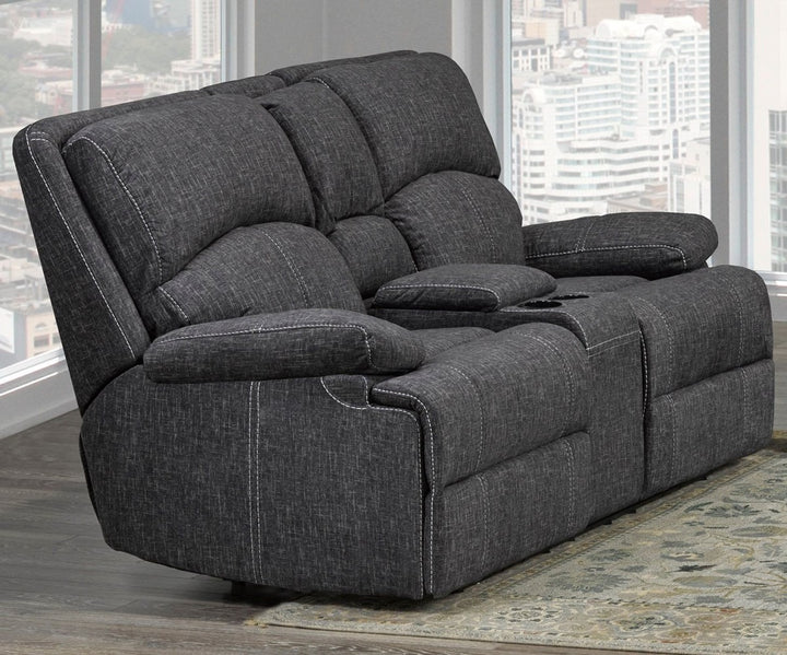 Fairhaven Reclining Loveseat with Storage Console, Cup Holders And Plush Polyester Upholstery