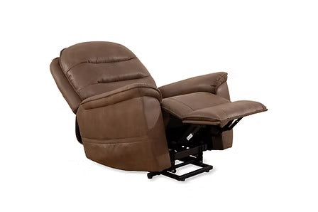 Lunvexa Lift Chair in Soft Brown PU with Wired Remote Control &amp; High-Density Comfort Seating