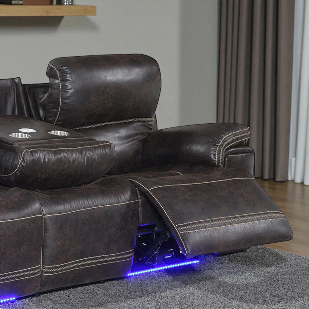 Sorex Recliner Sofa – Dark Brown Power Luxury with Smart Comfort