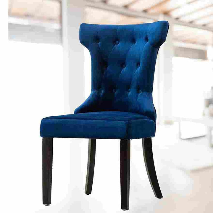 Ophelia Luxe Velvet Accent Chair with Tufted Back and Wooden Legs – Timeless Elegance for Your Home
