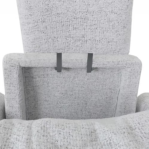 Zenvaro Recliner Chair in Soft Sahara Arctic Fabric with Adjustable Headrest, Swivel Glider Mechanism &amp; Side-Mounted Steel Handle