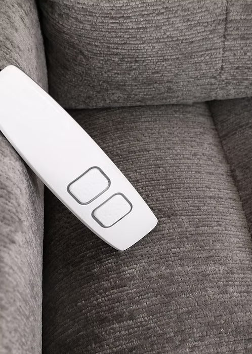 Elvexo Lift Chair in Soft Grey Fabric with Wired Remote Control &amp; High-Density Comfort Seating
