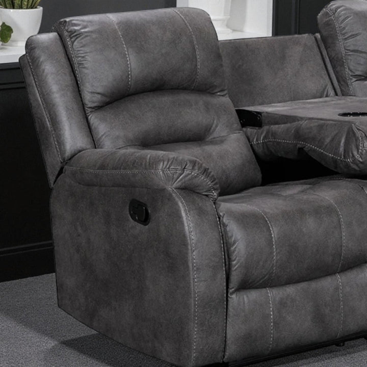 Quaro Recliner Loveseat – Modern Grey Comfort with Smart Functionality