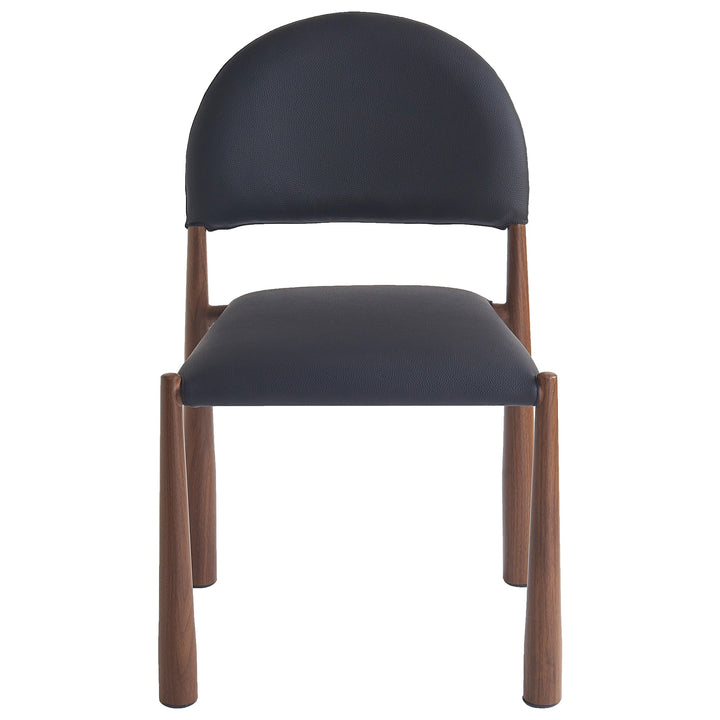 Ardenoak 9-Piece Freeform Mango Wood Dining Table Set with Dark Walnut Finish And Matte Black Faux Leather Chairs
