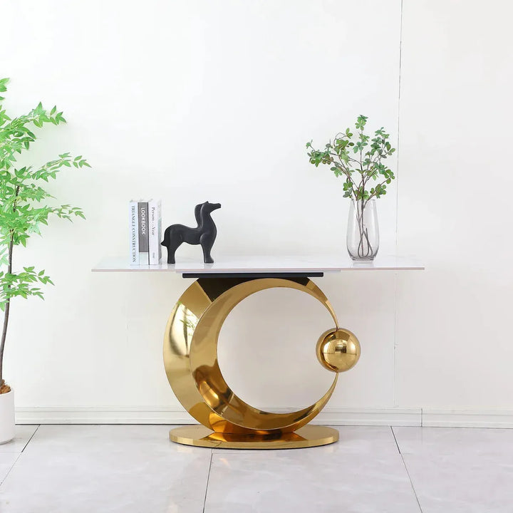 Luxevia Half Moon Console Table – Sophisticated Modern Elegance