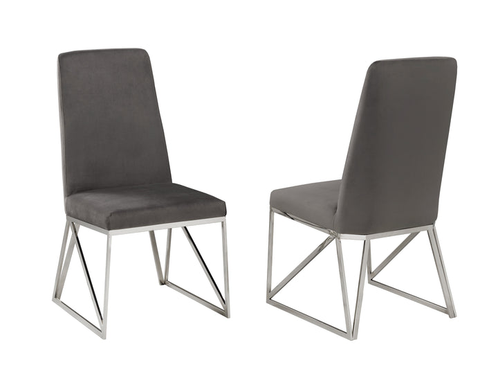 Larkstone Dining Chairs Set of 2 – Luxurious Velvet Upholstered Chairs with Stainless Steel Frame