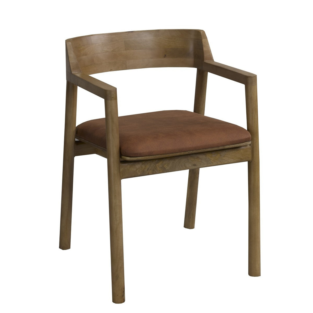 Aristocrat Dining Chair Set of 2 – Modern Solid Mango Wood Chairs with White Wash Finish and Premium Fabric Seating