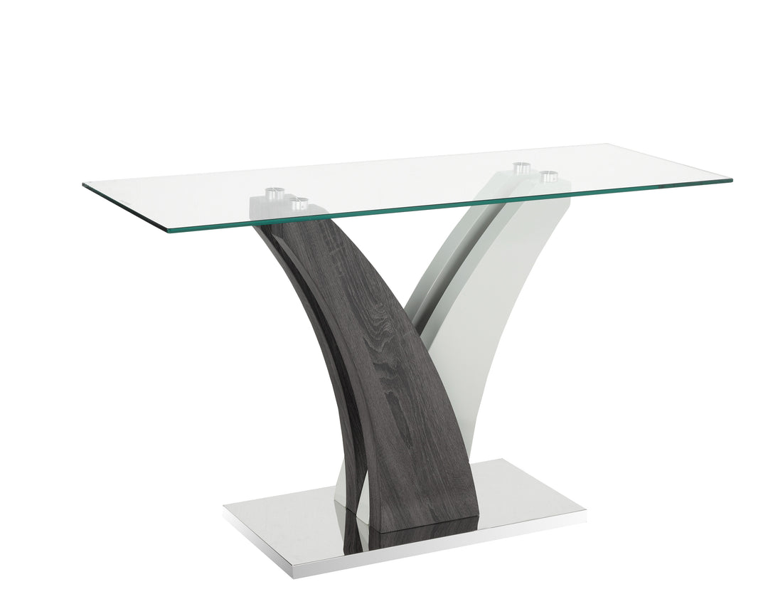 Nero Luxe Contemporary Glass Coffee Table with Sculptural Chrome Base for Modern Home Interiors