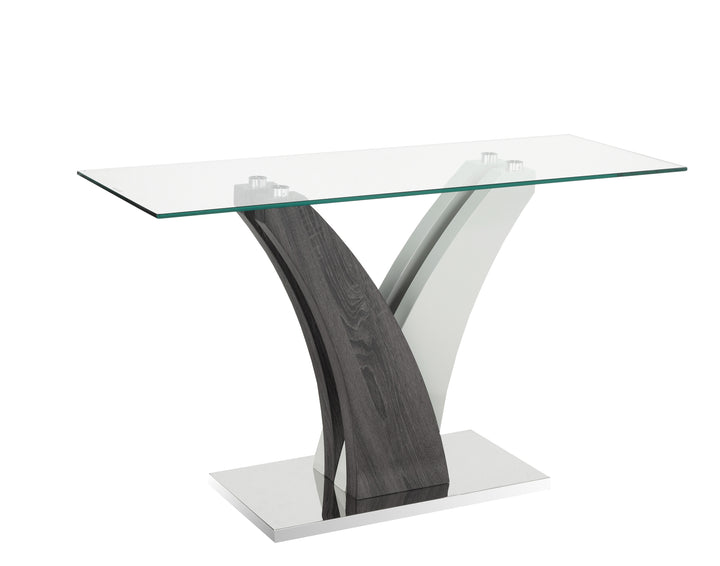 Nero Luxe Contemporary Glass Coffee Table with Sculptural Chrome Base for Modern Home Interiors