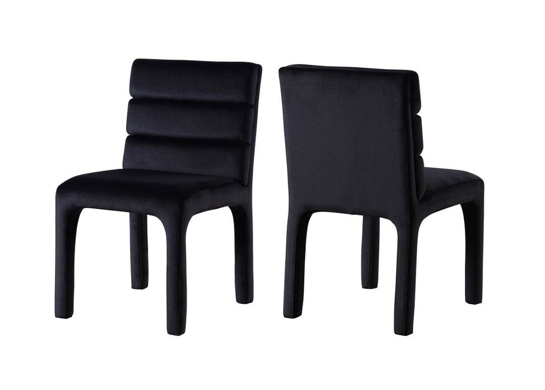 Serenity Luxe Dining Chair Set of 2 – Modern Velvet Upholstered Chairs with Tufted Backrest, Integrated Legs and Contemporary Design