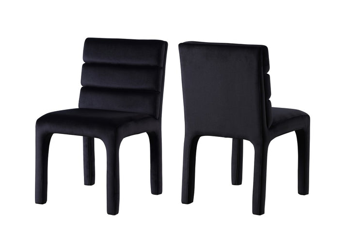 Serenity Luxe Dining Chair Set of 2 – Modern Velvet Upholstered Chairs with Tufted Backrest, Integrated Legs and Contemporary Design