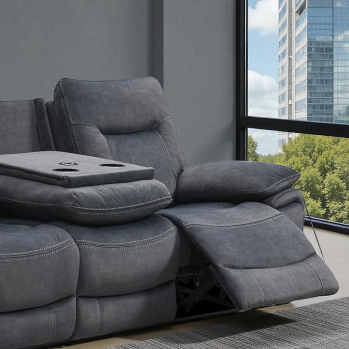 Praxen Recliner Sofa – Modern Grey Luxury with Smart Comfort