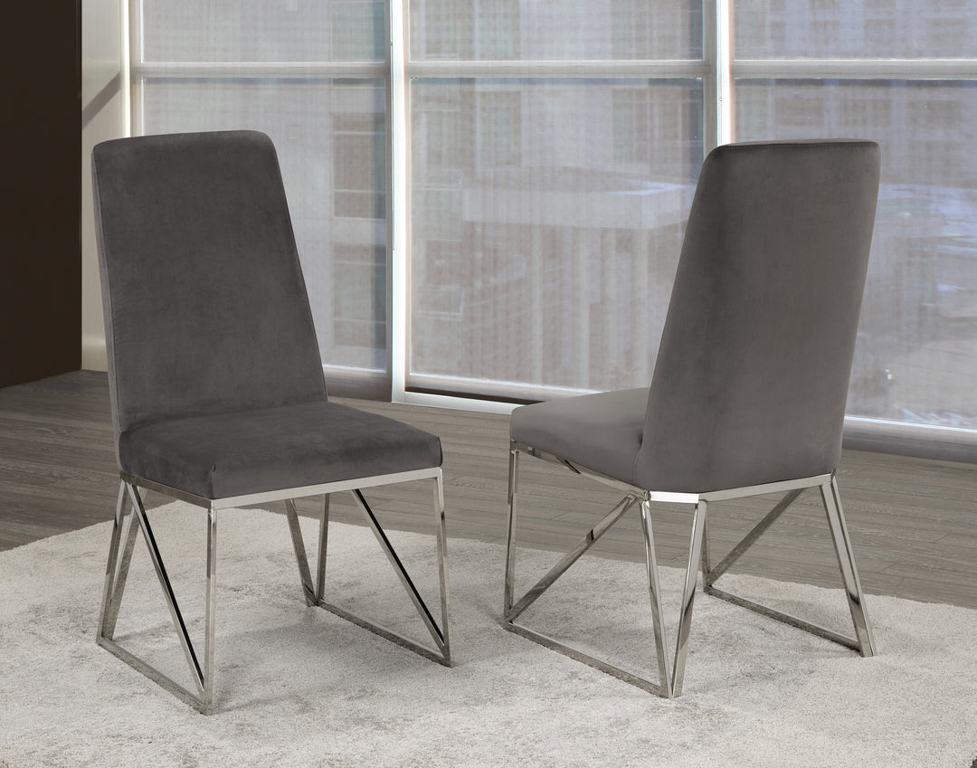 Larkstone Dining Chairs Set of 2 – Luxurious Velvet Upholstered Chairs with Stainless Steel Frame