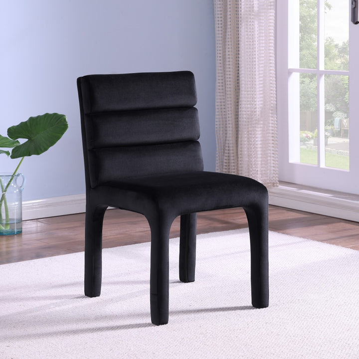 Serenity Luxe Dining Chair Set of 2 – Modern Velvet Upholstered Chairs with Tufted Backrest, Integrated Legs and Contemporary Design