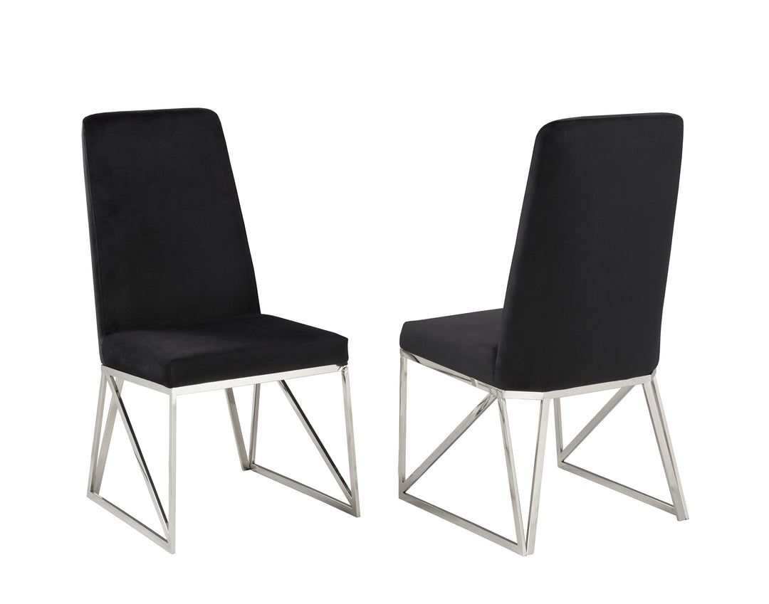 Majestic Dining Chair Set of 2 – Modern Velvet Upholstered Chairs with Stainless Steel Frame and Luxury Comfort Seating
