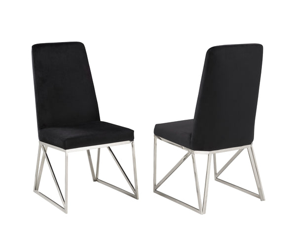 Majestic Dining Chair Set of 2 – Modern Velvet Upholstered Chairs with Stainless Steel Frame and Luxury Comfort Seating