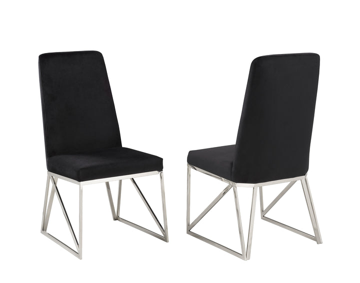 Majestic Dining Chair Set of 2 – Modern Velvet Upholstered Chairs with Stainless Steel Frame and Luxury Comfort Seating