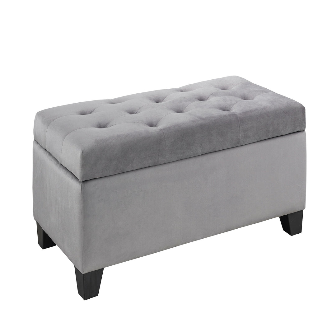 Vossari Upholstered Tufted Storage Ottoman with Hidden Storage Compartment