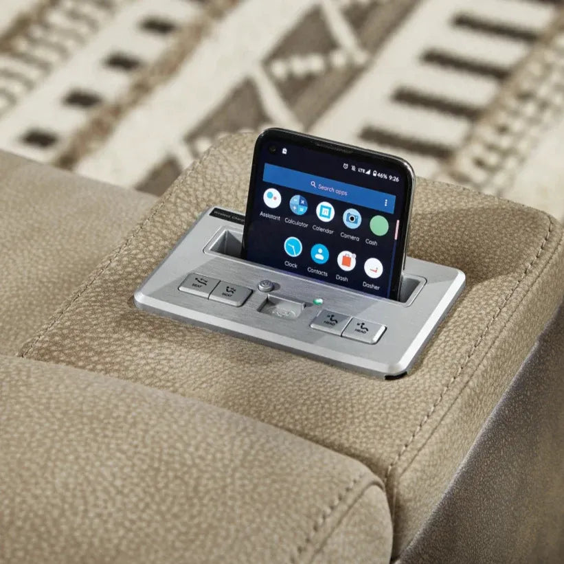 Orello Recliner Set – Beige & Brown, 3-Piece Power Recliner (Chair + Loveseat + Sofa)