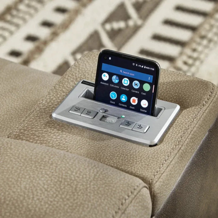 Orello Recliner Set – Beige & Brown, 3-Piece Power Recliner (Chair + Loveseat + Sofa)