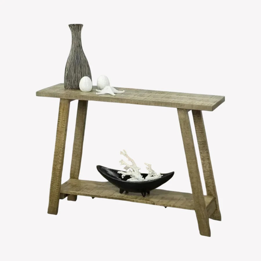 Mirage Console Table – Solid Wood 2-Tier Design